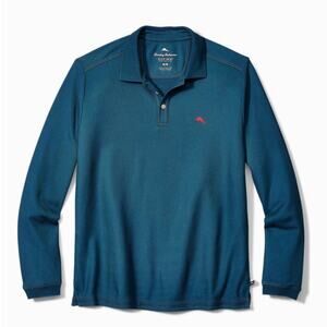 TOMMY BAHAMA : Emfielder Polo Long Sleeve - XXL/TTG - Teal Blue (like new)